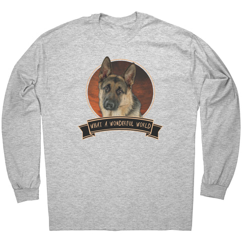 German Shepherd Wonderful World Long Sleeve T-Shirt