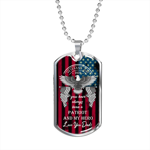 Father's Veterans Day Hero Dog Tag Necklace - Personalize it!